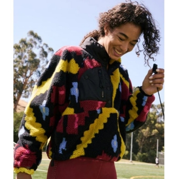 Free People fp Movement Hit The Slopes Printed Pullover Moroccan Night Small - Picture 2 of 8